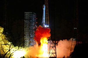 A Long March-3B rocket carrying Chang'e 4 lunar probe takes off from the Xichang Satellite Launch Center in Sichuan province, China December 8, 2018. REUTERS/Stringer ATTENTION EDITORS - THIS IMAGE WAS PROVIDED BY A THIRD PARTY. CHINA OUT.