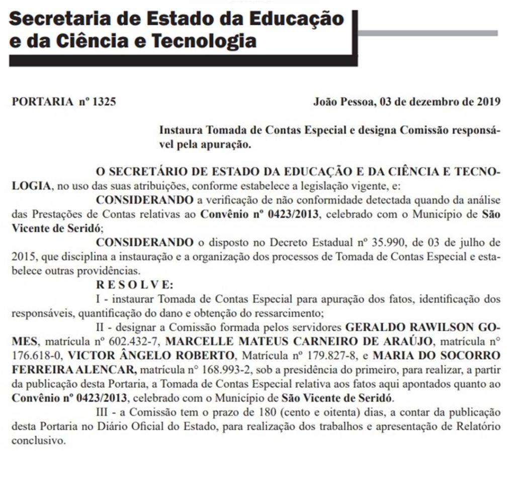 DOE SVS APURAÇÃO ESCOLA